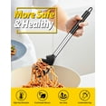thumbnail image 2 of Bundlepro Silicone Slotted Pasta Fork,Home Kitchen Noodle Spoon Server, Spaghetti Strainer, Black, 2 of 7