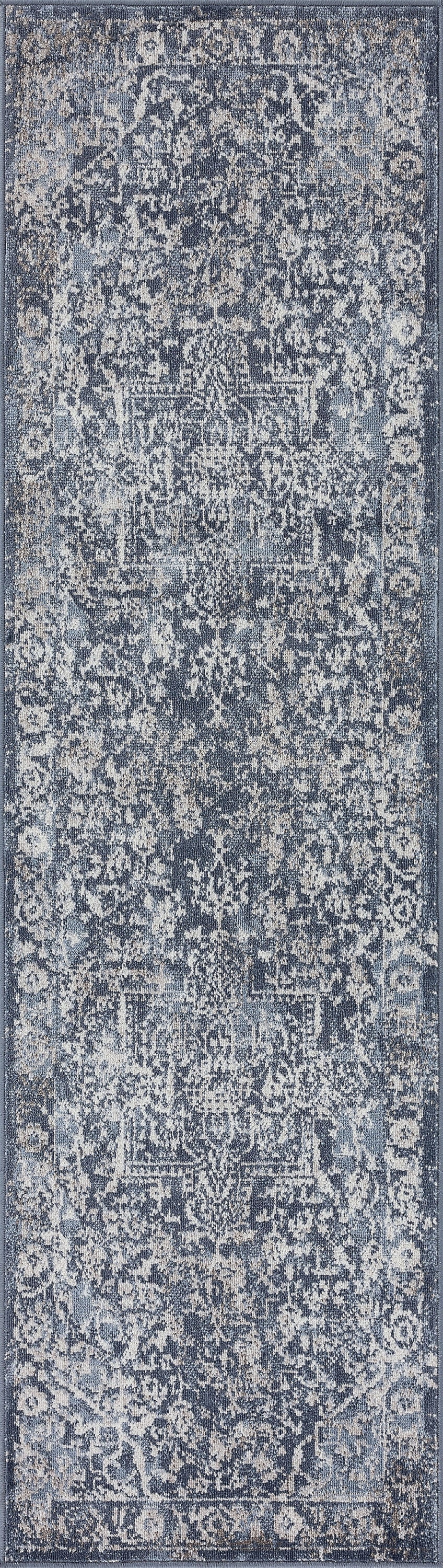 2x8 Modern Blue Runner Rugs for Hallway | Indoor Entry, Entryway, Walkway or Kitchen Rug 2'3'' x 7'3''