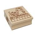 thumbnail image 1 of Weekly Habit Tracker Cat and Flowers Monday Start Square Rubber Stamp Stamping Scrapbooking Crafting - Medium 1.75in, 1 of 7