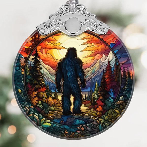 Adorno Colgante Sasquatch de Vidrio Templado 7.5x9 cm