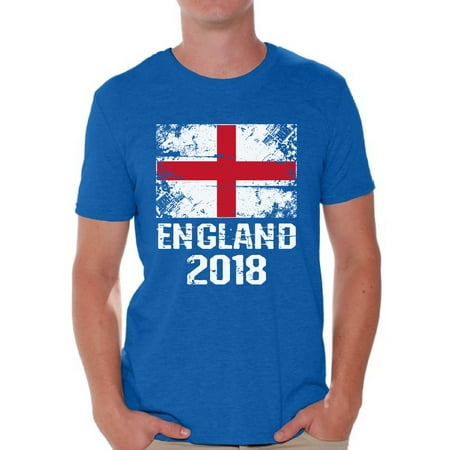 Awkward Styles England 2018 Men's Shirt England Soccer Fan T Shirt for Men English Flag Shirts English Soccer Gifts for Football Lover England Soccer Tee Shirt England Football Shirt 2018 for