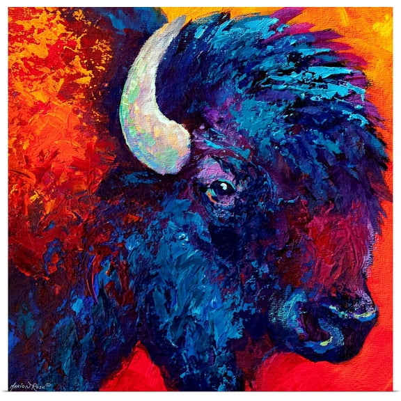 Great BIG Canvas | Rolled Marion Rose Poster Print entitled Bison Head II