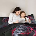 thumbnail image 4 of Homewish Black Red Gothic Rose Twin Bedding for Kids, Thorn Floral Spooky Bedding Comforter Set, Black Reversible, 7-Piece, 4 of 7