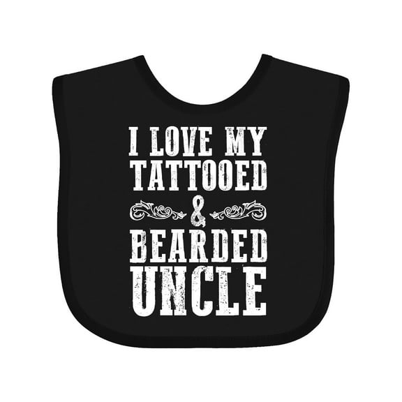 Inktastic I Love My Tattooed & Bearded Uncle Boys Baby Bib