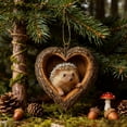 thumbnail image 3 of Adorno navideño con forma de corazón con animales Decoración plana en 2D de animales del bosque en acrílico Colgante del bosque para decorar el árbol de Navidad Regalo para los amantes de los animales, 3 of 7