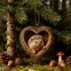thumbnail image 3 of Adorno navideño con forma de corazón con animales Decoración plana en 2D de animales del bosque en acrílico Colgante del bosque para decorar el árbol de Navidad Regalo para los amantes de los animales, 3 of 7