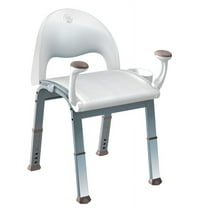 Moen Home Care Premium Adjustable Bath Safety Shower Chair with Back and Arm Rests, Glacier