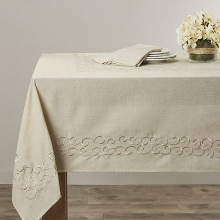UPC 789323300157 product image for Saro Embroidered Scroll Design Tablecloth | upcitemdb.com
