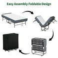 thumbnail image 6 of Twin Size Adjustable Bed Base, 75" * 38" Folding Bed with Adjustable Headboard, 5" Memory Foam Rollaway Bed for Tall People, Heavy-Duty Portable Guest Bed on Wheels, Easy Assembly Twin Size Cot, 6 of 27