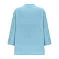 thumbnail image 4 of Taqqpue Womens 3/4 Sleeve T Shirts Plus Size Casual V Neck Buttons Tops Fall Loose Fit Solid Color Blouse Tops, 4 of 6