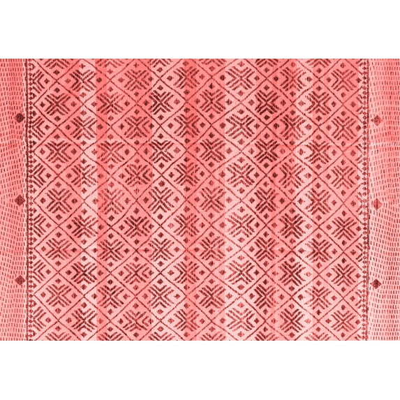 Ahgly Company Indoor Rectangle Abstract Red Modern Area Rugs, 7' x 10'