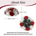 thumbnail image 5 of Nuptio Fake Flowers Floral Ball : 2 Pcs Crimson Rose Ball Artificial Flowers for Table Decorations Wedding Home Party, 5 of 8