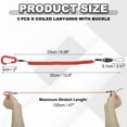 thumbnail image 2 of Uxcell Coiled Lanyards with Buckle Retractable Safety Ring and Quick Release Detachable Buckle for Fishing Equipment Red 47 Inch, 2 of 7