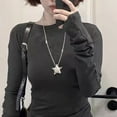thumbnail image 5 of Minimalist Star Pendant Necklace Alloy and Dazzling Zircon Charm Neck Chain, 5 of 10