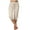 Beige, variant on Women's High-Waisted Active Capris Drawstring & Pocket Design | Casual Athleisure Daily Essential S-3XL​