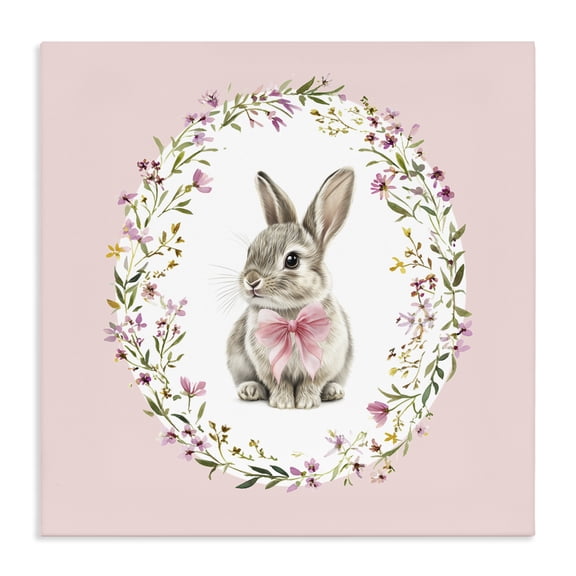 Stupell Industries French Country Blush Pink Bunny Canvas Art, 17 x 17, by Christine Simpson Art