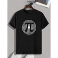 thumbnail image 3 of Pi T-Shirt à Col Rond Imprimé Lettre - Doux, Respirant, Léger, Col Rond, Manches Courtes, Haut Décontracté Confortable pour l'Été, Usage Quotidien, Coupe Décontractée, Entretien Facile pour Adultes, Hommes, Femmes, Adolescents, 3 of 8