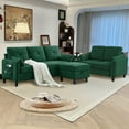 thumbnail image 4 of Pingliang Home Convertible L Shaped Sectional Sofa Couch with Reversible Chaise and Loveseat,3 Seater Modern Sofa with Storage Ottoman for Living Room Home Apartment Studio Office,Green, 4 of 7