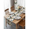 thumbnail image 3 of Burlap Table Runner 48 Inches Long, Modern Colorful Geometric Pattern Non-Slip Kitchen Table Runners for Dining Room Everyday Use Party Table Decorations Abstract Minimalist Style, 3 of 9