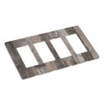 thumbnail image 3 of Rustic Distressed Farmhouse Brown Gray Wood Plank Wooden Print 4 Gang Four GFCI Device Face Wall Plate Vintage Country Style Decorative Quad Rocker/Decorator Electrical Light Switch Cover Switchplate, 3 of 5
