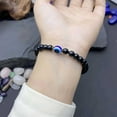 thumbnail image 4 of Black Tourmaline Eye Bracelet for Protection, Stretch Beaded Bracelet for Men & Women, Negative Energy Protection Jewelry, Handmade Gift for Birthday, Anniversary, Christmas, 4 of 5