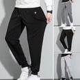 thumbnail image 5 of Pantalones de chándal deportivos para hombre, pantalón informal con cordón, cintura elástica, suave y cálido, con bolsillos y cremallera, sueltos, primavera y otoño, 5 of 5