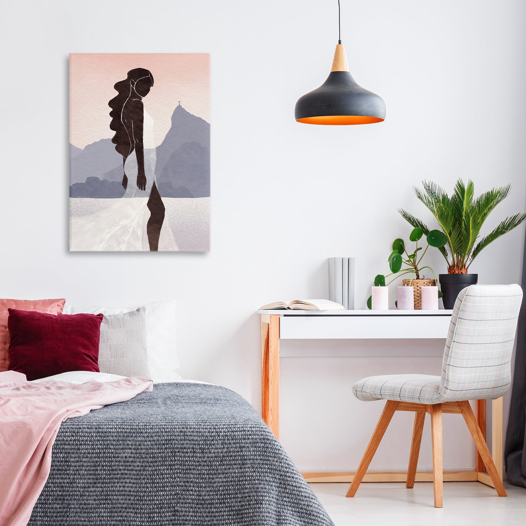 Stupell Industries Garota Silhouette Portrait Canvas Wall Art, design by Yuyu Pont