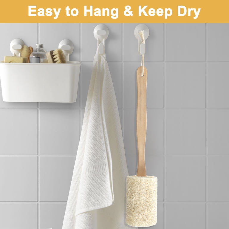 TSV Long Handle Exfoliating Loofah Brush, Natural Luffa photo 5