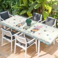 thumbnail image 2 of Happy Easter Table Cloths for 8 Foot Rectangle Tables, Spring Gnomes Rabbit Eggs Floral Lattice Patio Waterproof Elastic Fitted Tablecloths, Washable Rectangular Table Cover for Camping, 2 of 8