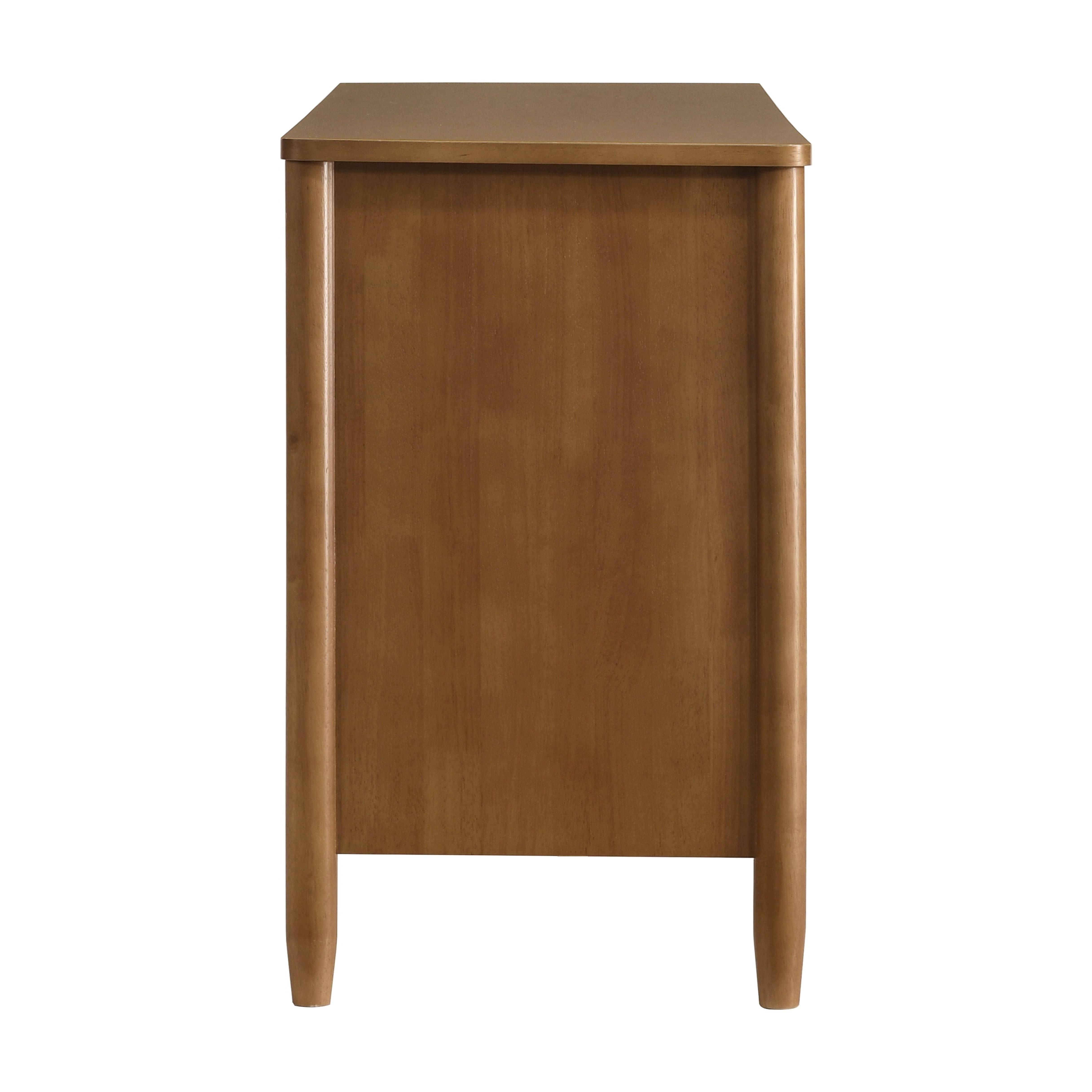Roundhill Furniture Vichy Wood and Rattan 6-Drawer Dresser