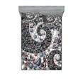 thumbnail image 2 of Ambesonne Nature Fitted Sheet & Pillow Sham Set, Mountain Volcanic Stones, Twin, Slate Blue Dimgray, 2 of 3