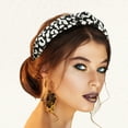 thumbnail image 4 of Diadema de Patrón de Leopardo Unique Bargains Ancha Elástica con Nudo Negra, 4 of 7