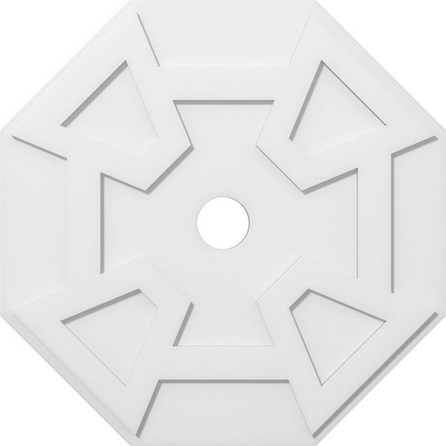 Ekena Millwork CMP34LG-04000 34 Po OD x 4 Po ID Carré Logan Architectural Grade PVC Contemporain Plafond Médaillon
