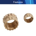 thumbnail image 3 of Wekity Thread Embedment Nut M3x4x3mm Copper Knurled Threaded Insert Nuts Assortment for Electrical Appliances Gold Tone 100Pcs-0621, 3 of 5