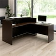 thumbnail image 3 of Arrive 72W x 72D L Reception Desk with Counter in Mocha Cherry - Engineered Wood, 3 of 12