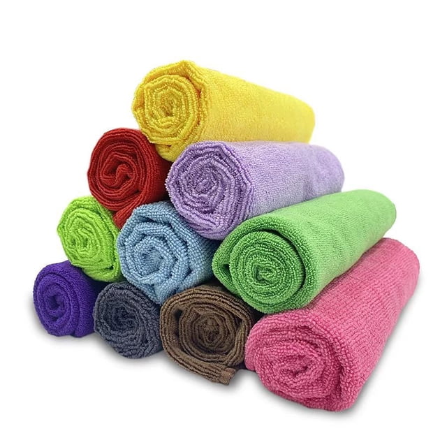Paño de limpieza de microfibra - 5 piezas (16x16 pulgadas) Alto rendimiento - Toallas ultra absorbentes (color aleatorio)
