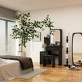 thumbnail image 5 of OXYLIFE Makeup Vanity Desk with Sliding Mirror, 4 Drawers and Cushioned Stool, Black, 5 of 5