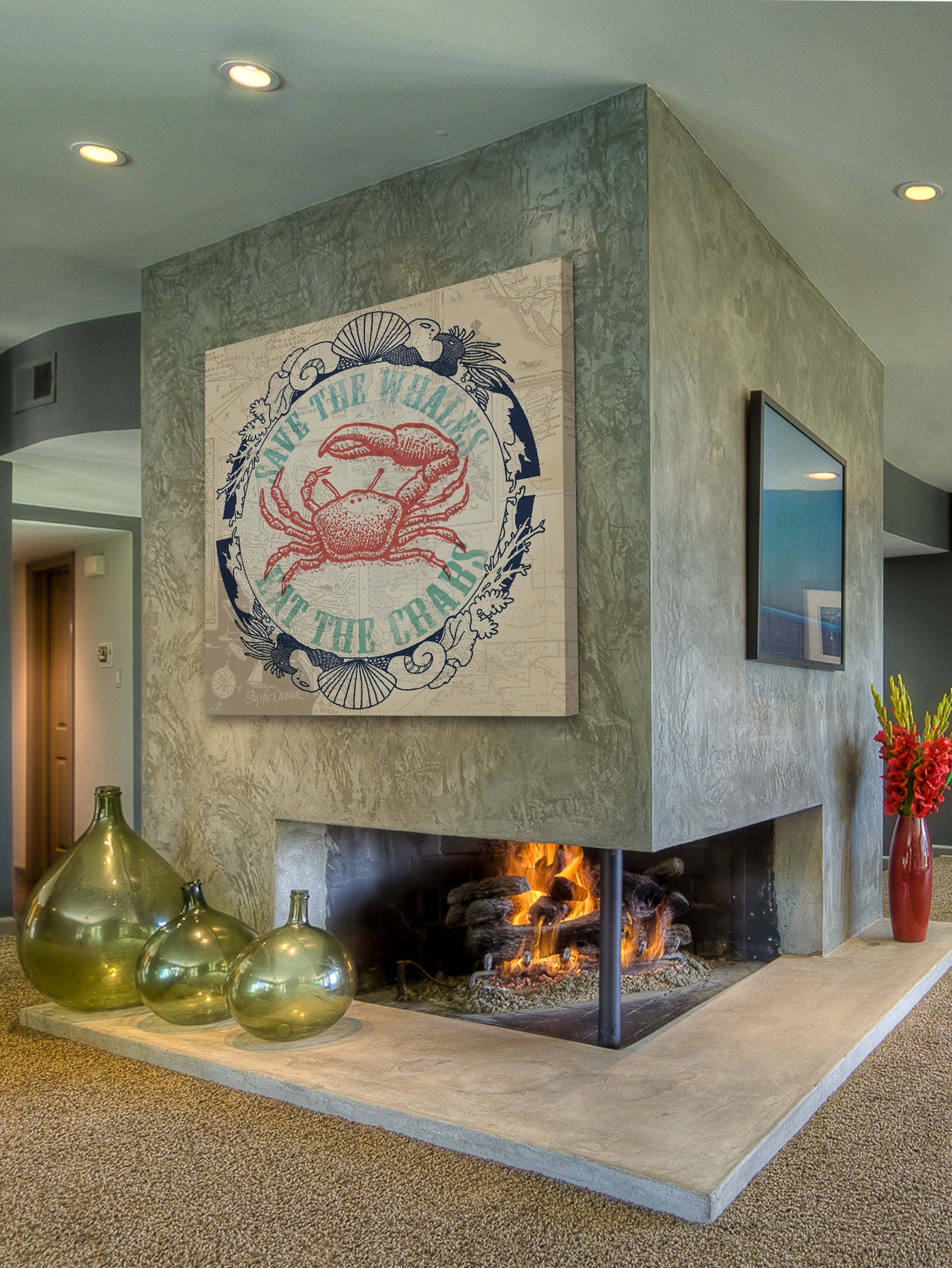 "Save Whales 2" Painting Print on Wrapped Canvas