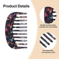 thumbnail image 2 of Peine de dientes anchos para cabello rizado, peine desenredante antiestático para cabello grueso, tamaño de bolsillo, rojo, morado y azul., 2 of 5