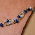 thumbnail image 7 of Elegant Opal Quartz Charm Bracelet with Blue Crystal Beads and Gold Tone Leaf Charms Jewelry Necklace Bracelet Gold, 7 of 7
