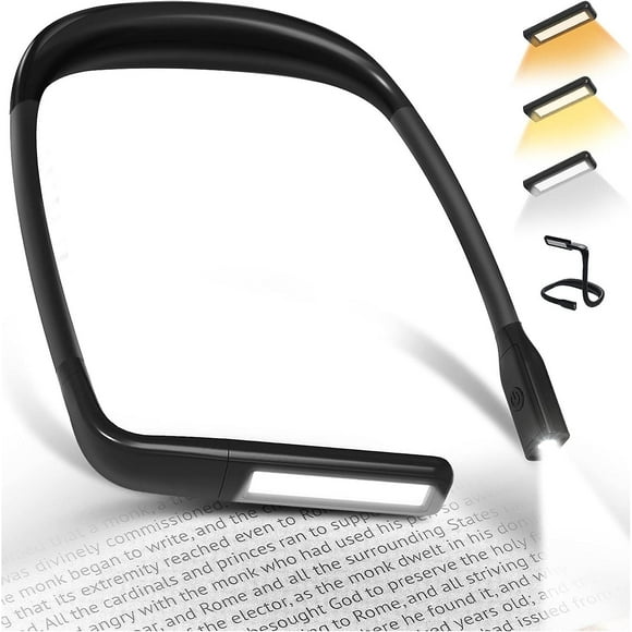 Reading Lamp Neck Lamp - Rechargeable Bedside Reading Lamp, 3 Color Flexible Led Reading Lamp Neck Lamp For Books Knitting Sewing