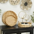 thumbnail image 2 of DecMode 19", 16", 14"W Brown Seagrass Handmade Woven Tray with Handles, 3-Pieces, 2 of 7