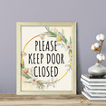 thumbnail image 2 of Signs ByLITA Please Keep Door Closed, Floral 8 x 10 Wooden FRAMED Print Short Term Rentals Guest Signage Hospitality Wall Art, 2 of 4