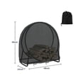 thumbnail image 5 of 2ft Firewood Log Hoop Cover for Outdoor and Indoor 100% Waterproof 420D Oxford Heavy Duty Firewood Log Holder Cover with 2 Buckles, Long Zipper, 4 Sea, 5 of 5