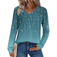 thumbnail image 5 of Zeagoo Womens Tops Long Sleeve Shirts V Neck Trendy Tee Pleated Tshirts Loose Tunic Work Clothes, 5 of 7