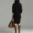 thumbnail image 4 of Womens Sweater Dress V Neck Mini Bodycon Fall Dresses Button Down Solid Color Knitted Long Dress Winter Clothes Black, 4 of 4