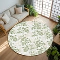 thumbnail image 3 of 8ft Round Rug, Sage Green Fruit Non-Skid Rubber Backing Large Area Rugs - Living Room Bedroom Home Office, Vintage Plant Nature Botanical Flower Indoor Floor Mat Carpets Washable Rug, 3 of 9