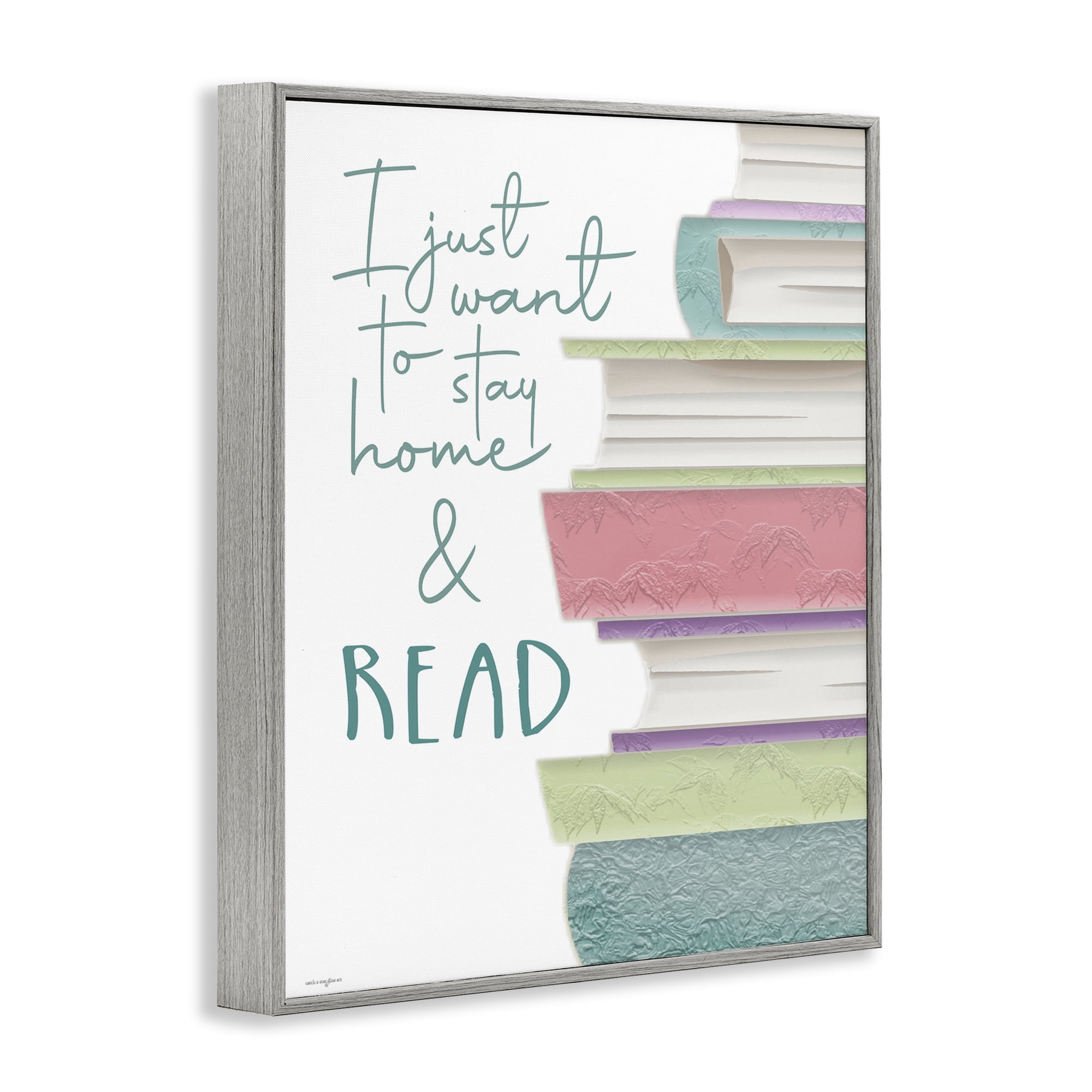 Stupell Industries Stay Home & Read Gray Framed Giclee Art, design by Seven Trees Design