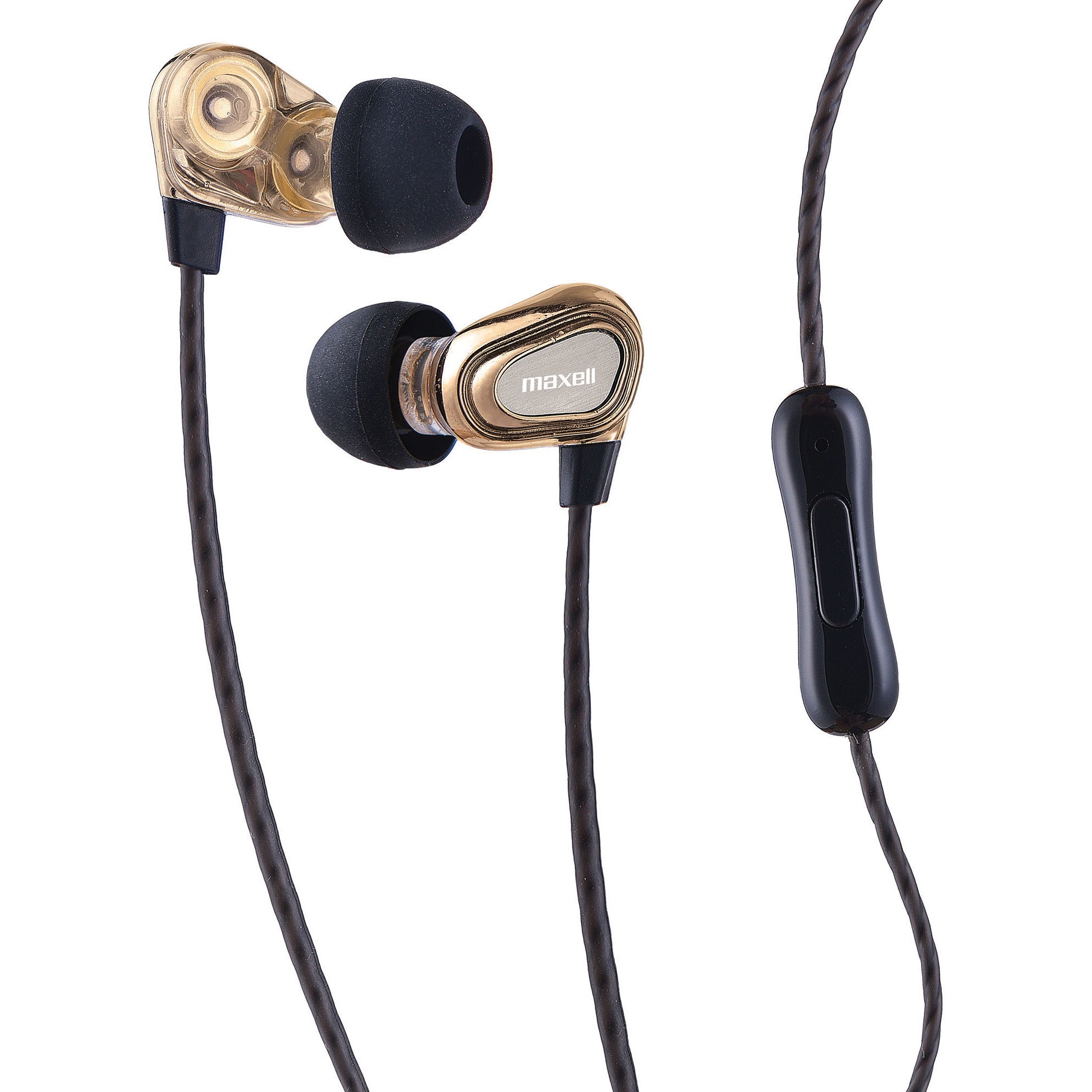 Maxell Dual Driver Earbuds, Gold