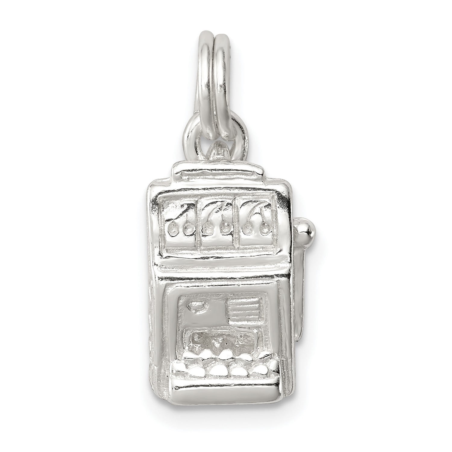 Silver Yellow Plated Slot Machine Charm 35mm